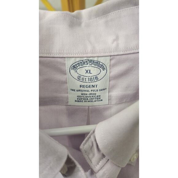 Brooks Brothers XL LS 1818 Regent Shirt 100% Supima Cotton Lavender - Picture 2 of 5